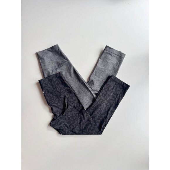 Lot of 2 LULULEMON Size 4 21" Crop Leggings - Align Camo & Wunder Under Grey - Picture 1 of 13